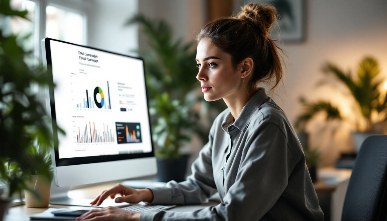 Marketer analyzing email campaign
