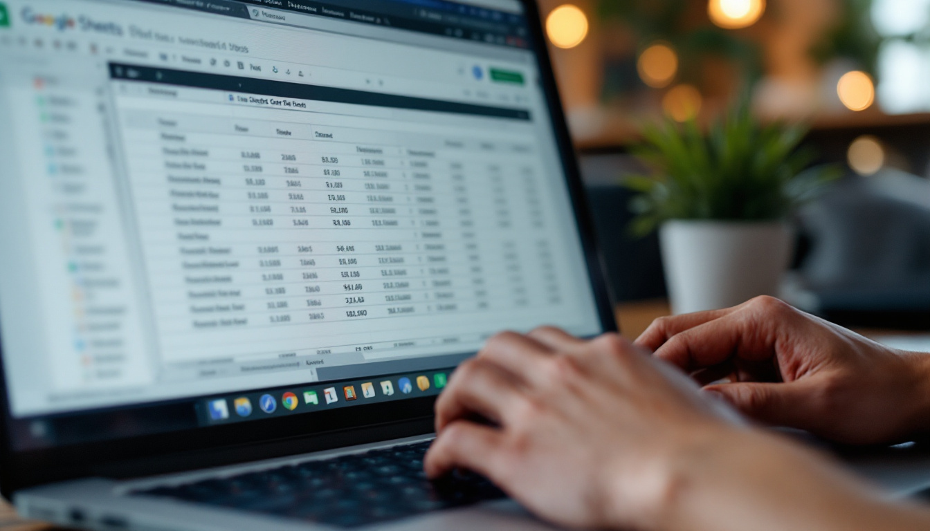 Google Sheets on laptop