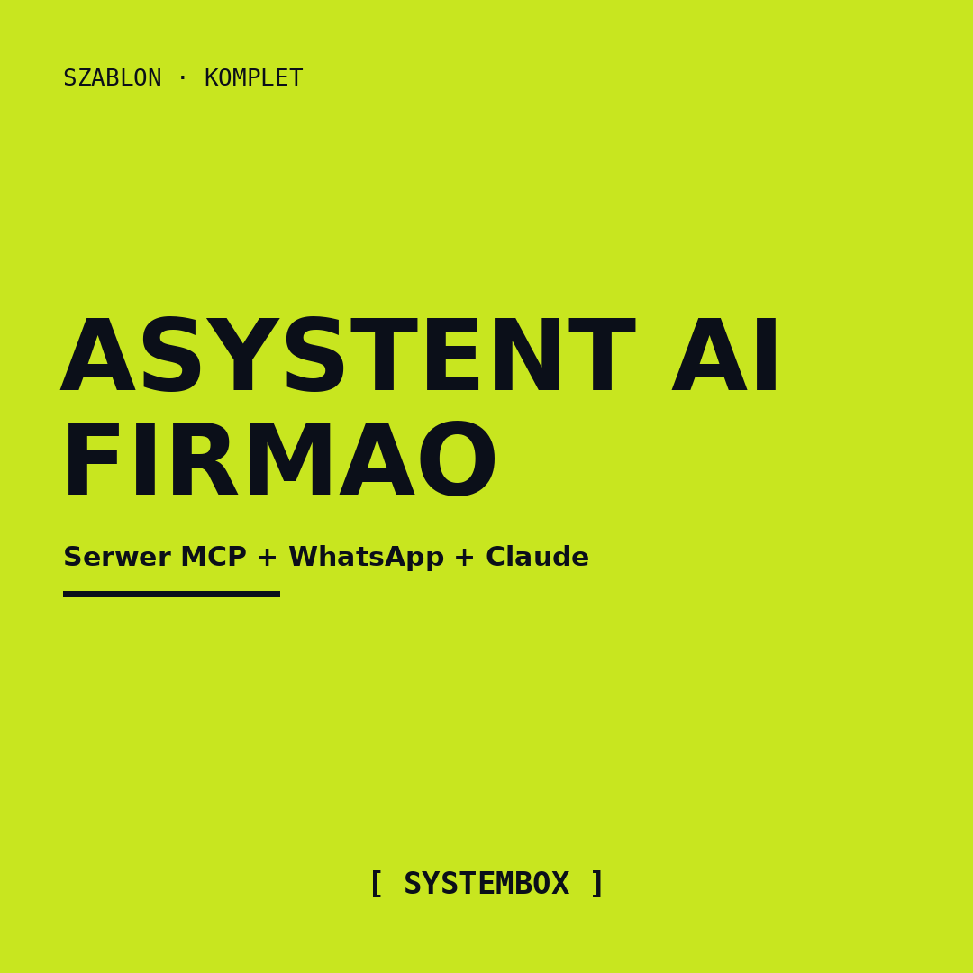 Asystent AI do Firmao — komplet (serwer MCP + WhatsApp + Claude Desktop)