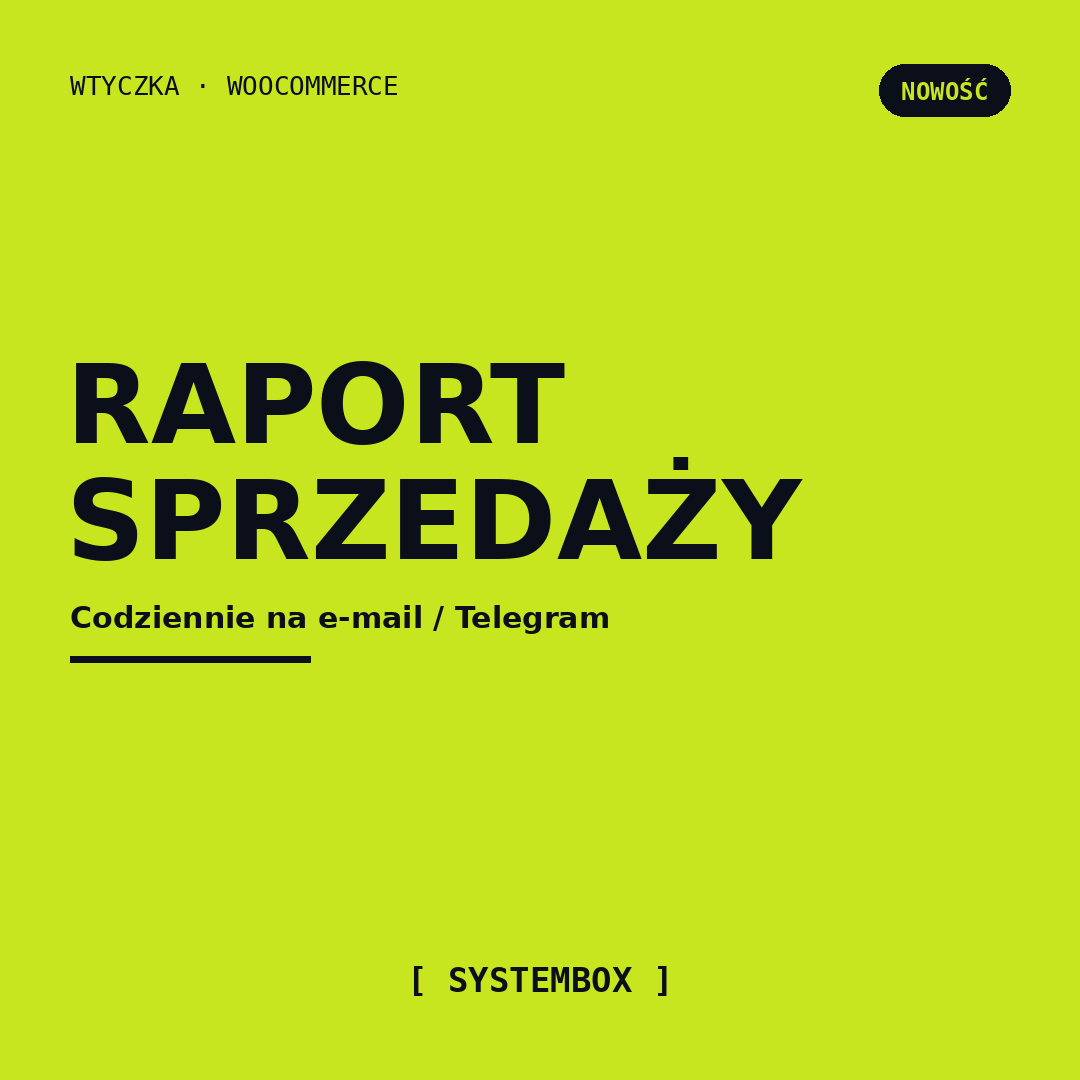 Raport sprzedaży na e-mail / Telegram — wtyczka WooCommerce